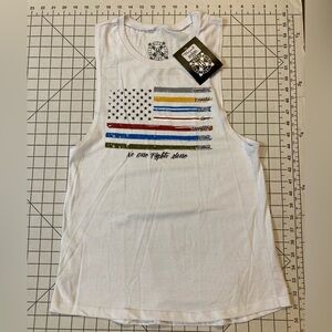 NWT Howitzer Women’s Size‎ Medium White “No One Fights Alone” Tank Top